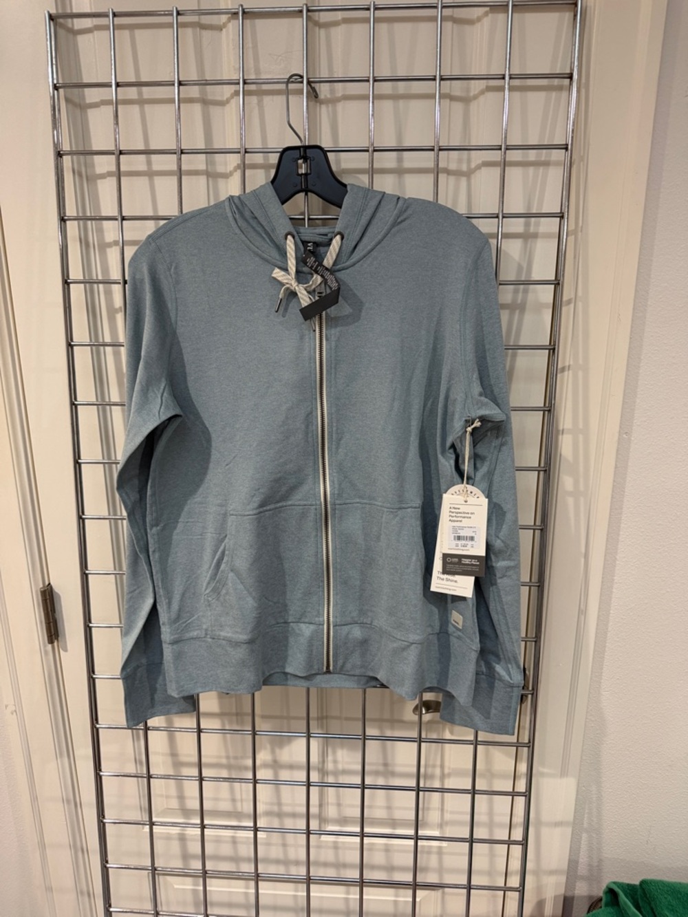 Vuori Seafoam Blue Zip Hoodie Sweatshirt